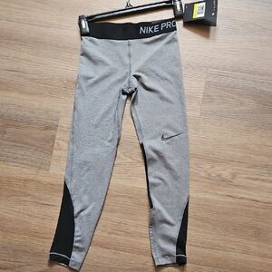 Nike Kids Gray and Black Leggings